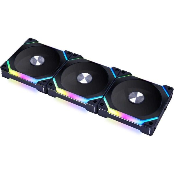 Lian Li UNI Fan SL120 V2 RGB Black 3x 12cm Fan Pack with Controller - UF-SL120V2-3B