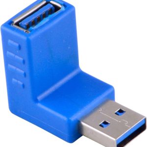 USB 3.0 Down Facing 90-Degree Right Angle Adapter Male Female Coupler Extension - 5 pack