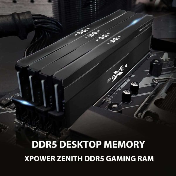 Silicon Power DDR5 32GB (2x16GB) Zenith 6000MHz (PC5-48000) 288-pin CL30 1.35V UDIMM Desktop Memory Module RAM SU032GXLWU60AFDESK Black