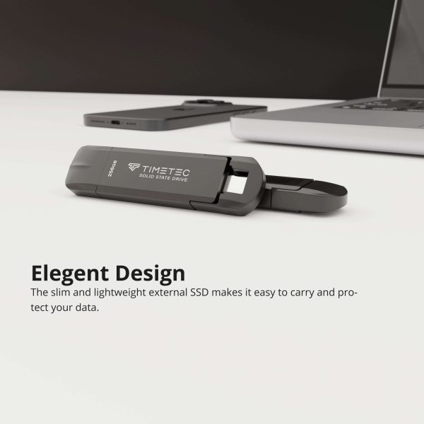 Timetec 256GB Pro Portable USB 3.2 Gen 2 Type-C/Type-A SSD Read Speed 1000MB/s Solid State Drive Stick