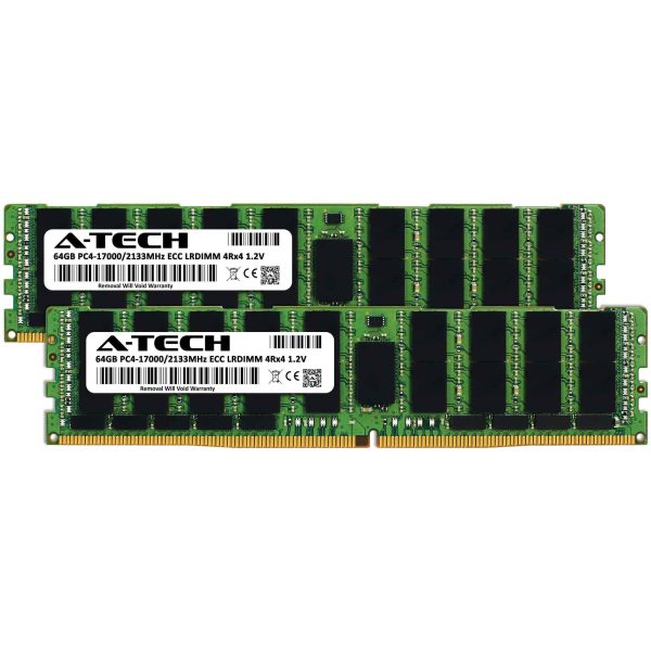 128GB (2x64GB) RAM for Dell PowerEdge R430, R530, R630, R630 XL, R730, R730 XL, R730xd, R730xd XL, R830, R930 | 13th Gen. Rack Servers | DDR4 2133MHz ECC LRDIMM PC4-17000 4Rx4 Load Reduced Memory Kit