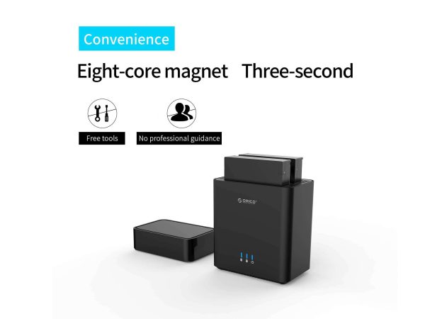 ORICO Dual 2 Bay Magnetic-type 3.5 Inch USB3.0 Hard Drive Enclosure Support 20TB Max 5Gbps UASP 12V Adapter Tool Free HDD Enclosure