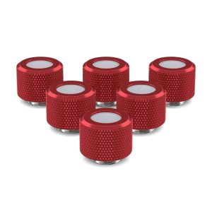PrimoChill 12mm OD Rigid SX Fitting - 6 Pack - Candy Red