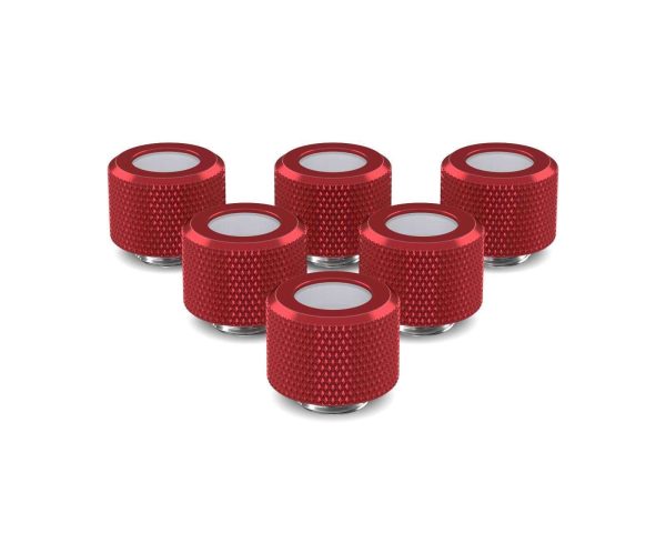 PrimoChill 12mm OD Rigid SX Fitting - 6 Pack - Candy Red