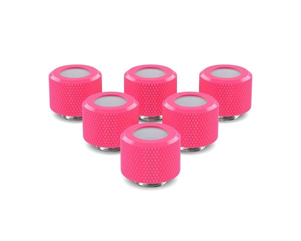 PrimoChill 12mm OD Rigid SX Fitting - 6 Pack - UV Pink