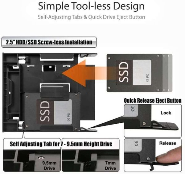 Dual 2.5" HDD / SSD & One 3.5" HDD / Device Front Bay to External 5.25" Bay