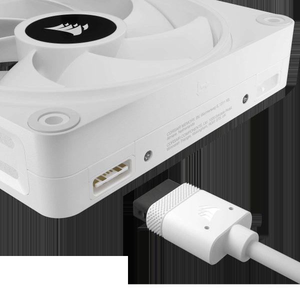 CORSAIR QX RGB Series, iCUE LINK QX120 RGB WHITE, 120mm Magnetic Dome RGB Fan, Starter  Kit