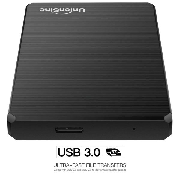 UnionSine 500GB Ultra Slim Portable External Hard Drive USB3.0 HDD Storage Compatible for PC, Desktop, Laptop, Xbox One, Xbox one, PS4(Black)