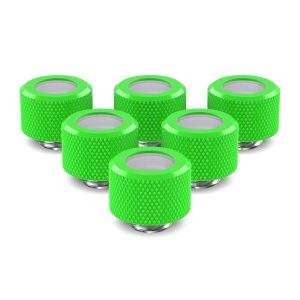 PrimoChill 14mm OD Rigid SX Fitting - 6 Pack - UV Green