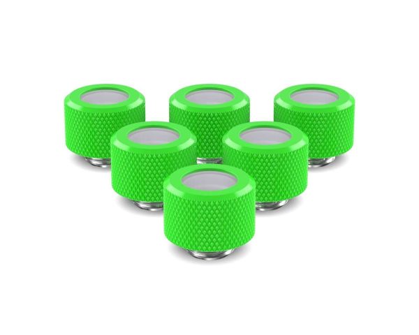 PrimoChill 14mm OD Rigid SX Fitting - 6 Pack - UV Green
