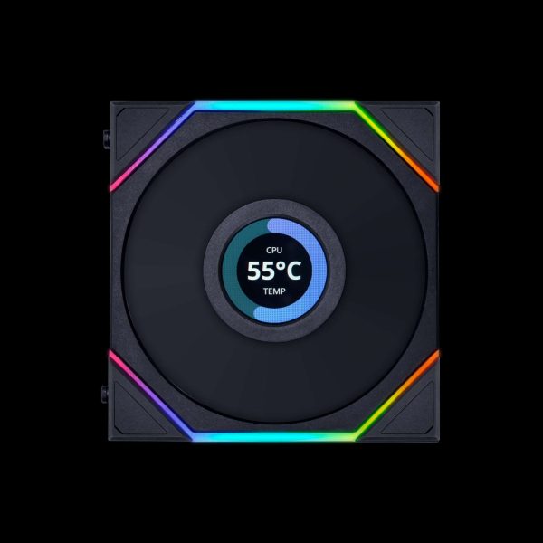 Lian Li UNI FAN TL LCD  Reverse Blade 120 RGB 3 pcs Pack Black Color ( controller included)- 12RTLLCD3B