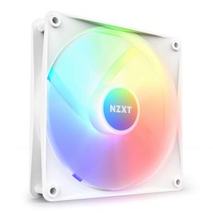 NZXT F120 RGB Core Fan - RF-C12TF-W1 - 120mm Hub-Mounted RGB Fan - Sublime RGB Lighting - PWM Control - Triple, 120mm Case Fan - White - 140mm,White,1 Pack