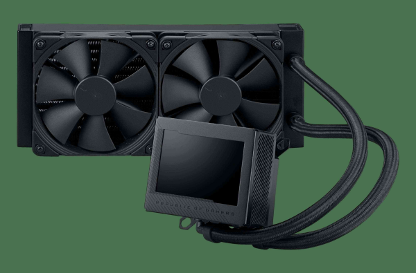 ASUS ROG Ryujin III 360 ARGB all-in-one liquid CPU cooler with 360mm radiator. Asetek 8th gen pump, 3x magnetic 120mm ARGB fans (Daisy Chain design), 3.5” LCD display - 2 Fan Slots (120 mm),Black,ROG RYUJIN III 240