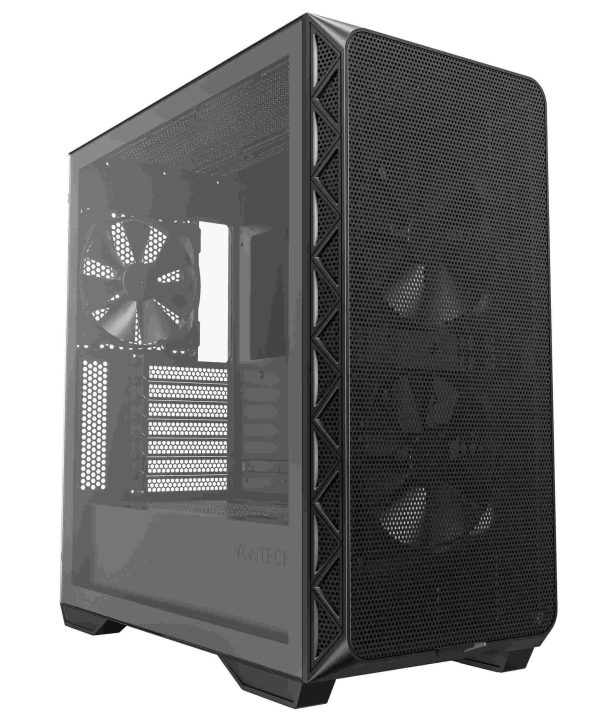 Montech AIR 903 BASE, E-ATX Mid Tower Case, High Airflow with Max Capacity, 3x 140mm PWM Fans Pre-installed, Tempered Glass Side Panel, Mesh Front, TYPE-C, Support 4090 GPUs, Black