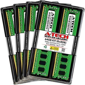 8GB RAM for Dell PowerEdge R430, R530, R630, R630 XL, R730, R730 XL, R730xd, R730xd XL, R830, R930 | 13th Gen. Rack Servers | DDR4 2400MHz ECC RDIMM PC4-19200 1Rx4 Registered Server Memory Module - 64GB (8 x 8GB),DDR4 2133 (PC4 17000)