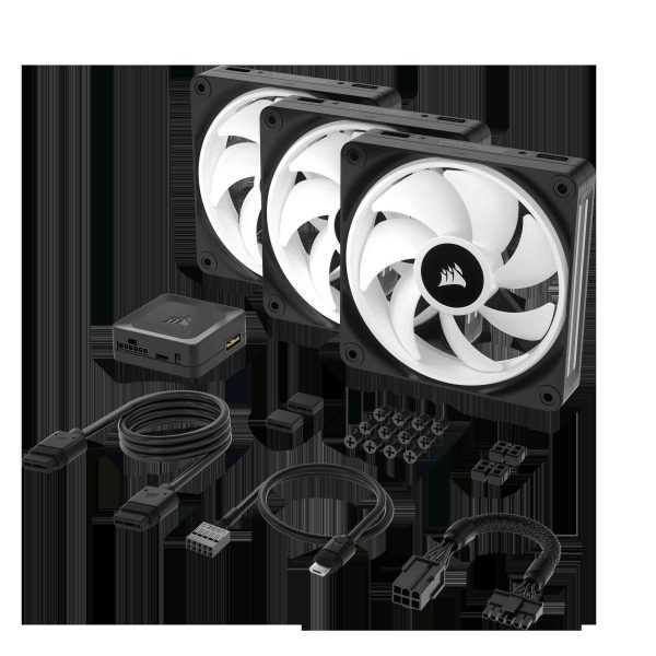 CORSAIR QX RGB Series, iCUE LINK QX120 RGB, 120mm Magnetic Dome RGB Fan, Starter Kit