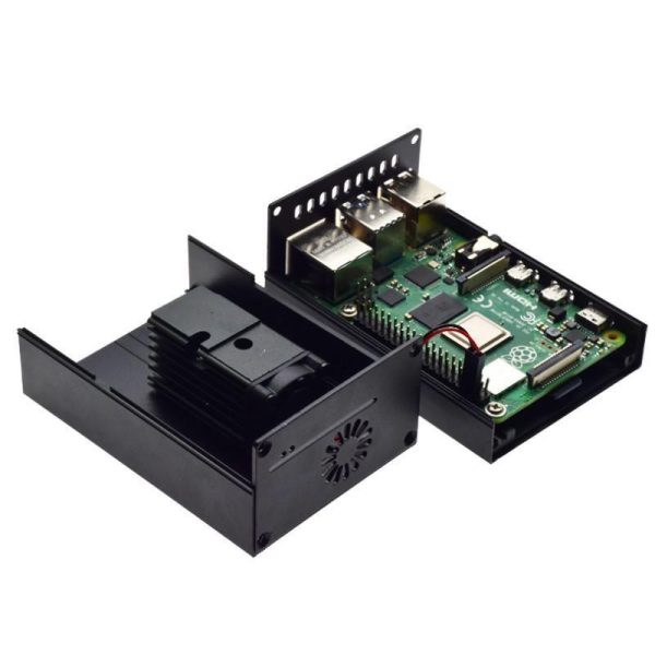 Raspberry Pi 4B mainboard protective shell aluminum alloy case built-in cooling fan
