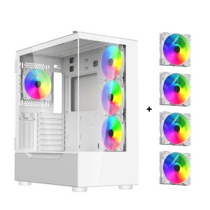 DIYPC Micro ATX Tower Black - ARGB-Q18 (White)