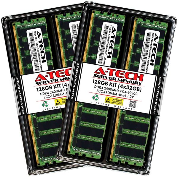 128GB (2x64GB) RAM for Dell PowerEdge R430, R530, R630, R630 XL, R730, R730 XL, R730xd, R730xd XL, R830, R930 | 13th Gen. Rack Servers | DDR4 2133MHz ECC LRDIMM PC4-17000 4Rx4 Load Reduced Memory Kit - 128GB (4 x 32GB),DDR4 2400 (PC4 19200)