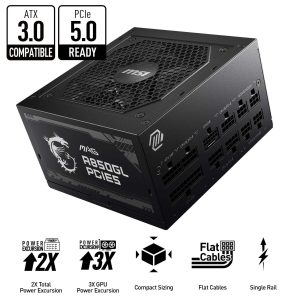 MSI 850 W Full Modular 80 PLUS GOLD Certified - ATX 3.0 80+ Gold (850W)