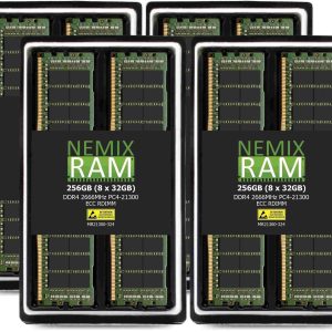 256GB Kit (8 x 32GB) DDR4-2666 PC4-21300 ECC Registered Memory for ASRock Rack EPYCD8-2T Board by NEMIX RAM
