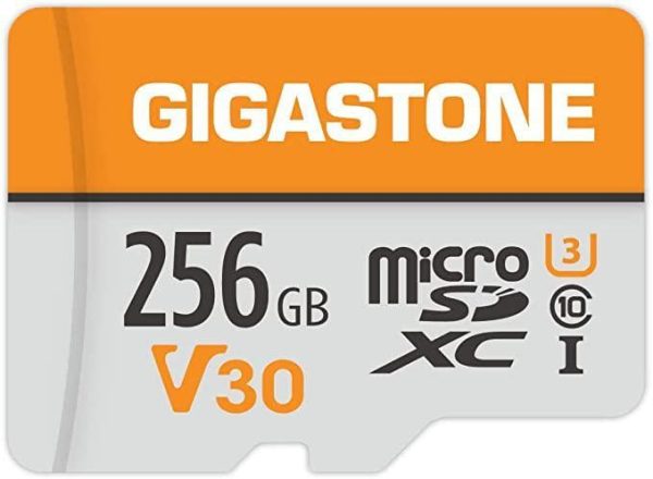 [Gigastone] Micro SD Card 32GB 5-Pack, Camera Plus, MicroSDHC Memory Card for Video Camera, Wyze Cam, Security Camera, Roku, Full HD Video Recording, UHS-I U1 A1 Class 10, up to 90MB/s, with Adapter - 256GB,V30 4K,1-Pack