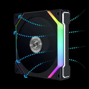 Lian Li UNI Fan SL120 V2 RGB Black 3x 12cm Fan Pack with Controller - UF-SL120V2-3B - 120 mm,Black,1 Pack Reverse Fan