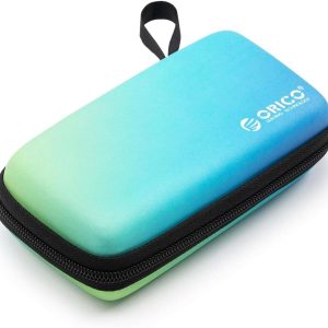 ORICO Portable Solid State Drive Case for M.2 NVMe/SATA SSD Enclosure, Shockproof EVA Carrying Case for SD Memory Cards, Charger, Data Cable,Earphone and More-M2PH01 - Green