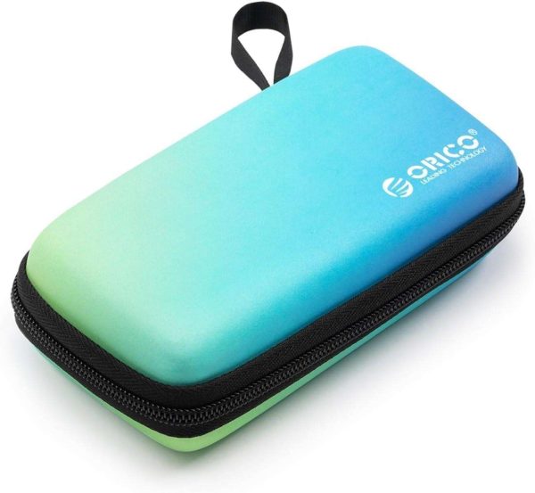 ORICO Portable Solid State Drive Case for M.2 NVMe/SATA SSD Enclosure, Shockproof EVA Carrying Case for SD Memory Cards, Charger, Data Cable,Earphone and More-M2PH01 - Green