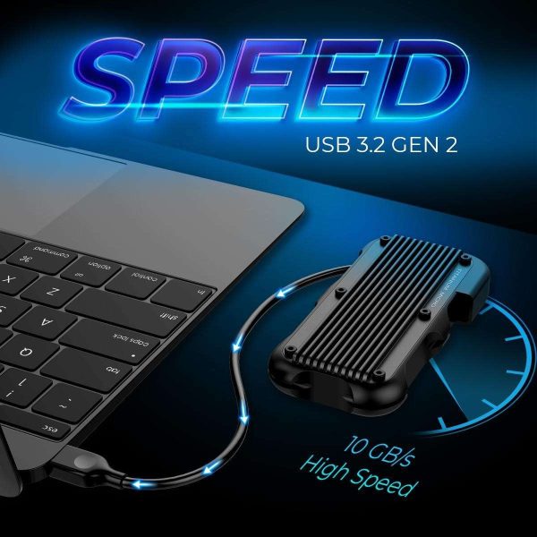 Titanium Micro Mercury 4TB Portable Aluminum SSD Up to 1000MB/S NVMe USB 3.1 IP66 water dust resistant for PC Mac Android and Game Console