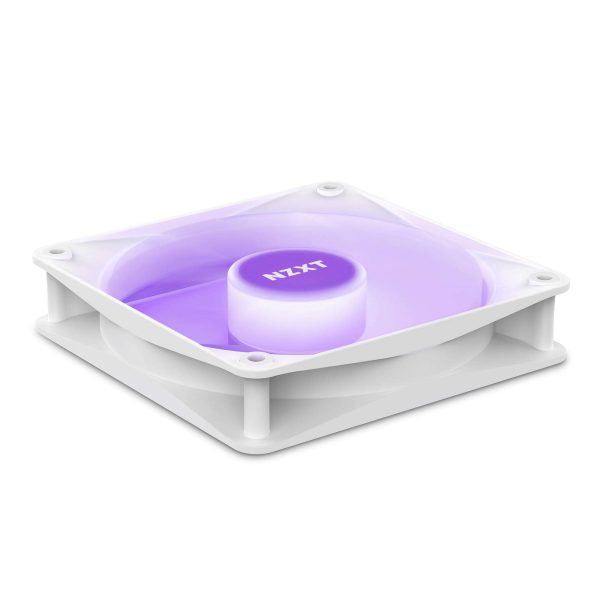 NZXT F120 RGB Core Fan - RF-C12TF-W1 - 120mm Hub-Mounted RGB Fan - Sublime RGB Lighting - PWM Control - Triple, 120mm Case Fan - White