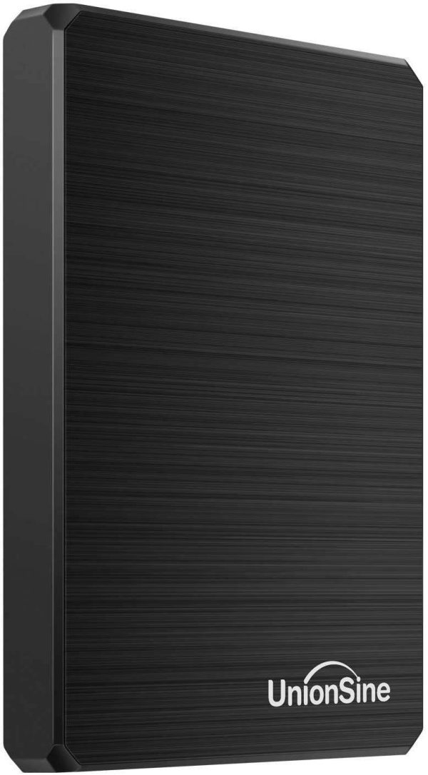 UnionSine 500GB Ultra Slim Portable External Hard Drive USB3.0 HDD Storage Compatible for PC, Desktop, Laptop, Xbox One, Xbox one, PS4(Black) - 500GB