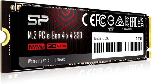 Silicon Power 2TB UD90 NVMe 4.0 Gen4 PCIe M.2 SSD R/W up to 5,000/4,800 MB/s - 1TB