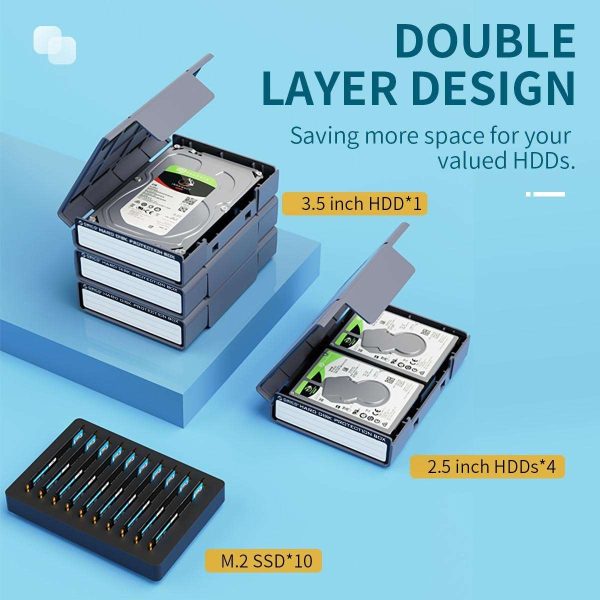 [ 5 Pack ]ORICO 5 PCS 2.5/ 3.5-inch Hard Drive HDD Protection Box Case Storage Case for Hard Drive(HDD) or SDD, Anti-Static/Anti-Shake/Water Resistant/Dust Resistant -5 PCS available