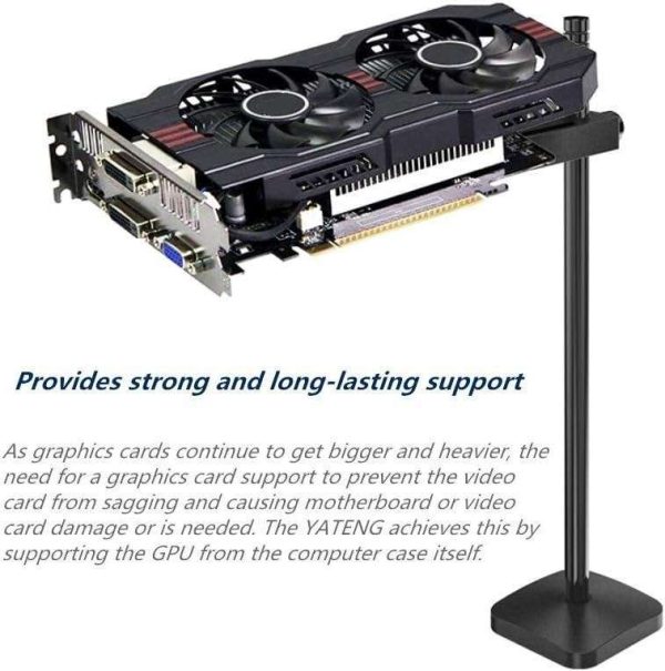 Graphics Card GPU Brace Support, Video Card Sag Holder Bracket, Anodized Aerospace Aluminum (Black)