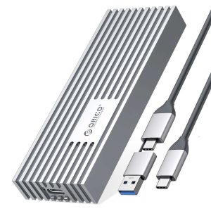 ORICO  40Gbps M.2 NVMe Enclosure for Thunderbolt 4/Thunderbolt 3/USB4 Max 4TB SSD 2230/2242/2260/2280 Aluminum M2 External SSD Case for M1 M2 Pro/Max, Compatible with USB4/3.2/3.1/3.0/2.0 - Silver,M.2 NVME SSD,USB 3.2 Gen2x2 (20Gbps)