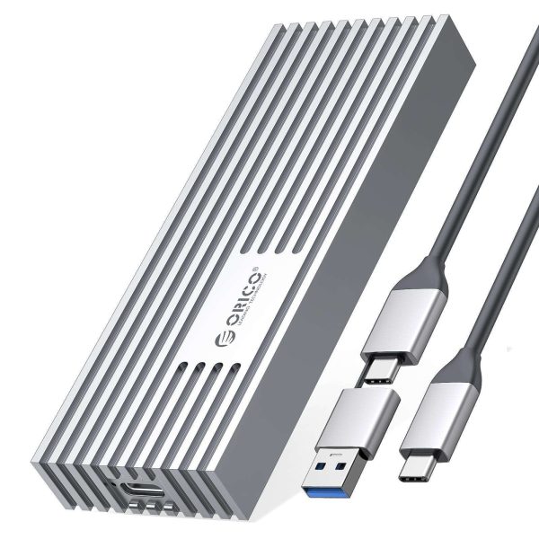 ORICO  40Gbps M.2 NVMe Enclosure for Thunderbolt 4/Thunderbolt 3/USB4 Max 4TB SSD 2230/2242/2260/2280 Aluminum M2 External SSD Case for M1 M2 Pro/Max, Compatible with USB4/3.2/3.1/3.0/2.0 - Silver,M.2 NVME SSD,USB 3.2 Gen2x2 (20Gbps)