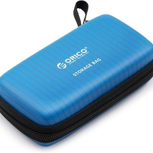 ORICO Portable Solid State Drive Case for M.2 NVMe/SATA SSD Enclosure, Shockproof EVA Carrying Case for SD Memory Cards, Charger, Data Cable,Earphone and More-M2PH01 - Blue