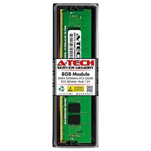 A-Tech 8GB 1Rx8 PC4-25600 DDR4 3200 ECC REG RDIMM Registered DIMM 288-Pin Single Rank x8 Server RAM Memory Module