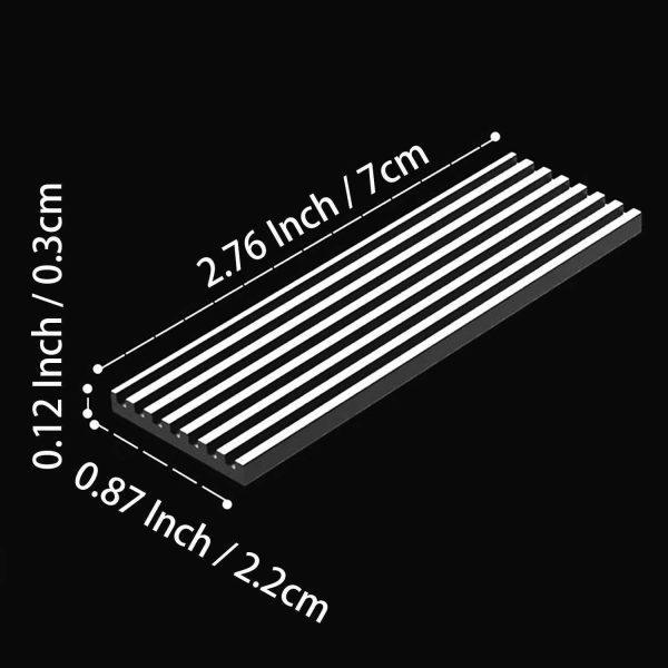 GLOTRENDS M.2 Heatsink for 2280 M.2 SSD, Fit for PC/PS5/PS5 Slim Installation, 22x70x3mm Aluminum Body, Including Thermal Pad
