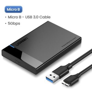 ESTONE 2.5-Inch SATA to USB 3.0 Tool-Free External Hard Drive Enclosure [Optimized for SSD, Support UASP SATA III] Black