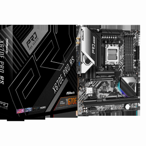 ASRock X670E Steel Legend AM5 ATX Motherboard. 4xDDR5 slots, PCIE 5.0X16, AMD Cross Fire, QuadM.2 slots, Dual LAN ports 1GB and 2.5GB , WIFI-6E,7.1 HD audio, HDMI 2.1, DP 1.4 ports - X670E PRO RS