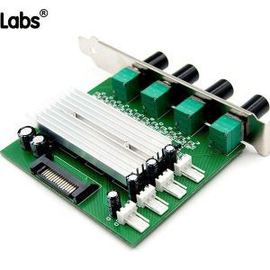 Computer PC Cooling Radiator System 4 Channel 3 pin 4 pin Cooler Fan RPM Speed Controller w/ PCI Slot Rear Bracket for fan 12 v - power by SATA 15pin