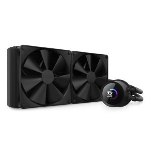 NZXT Kraken 240mm - RL-KN240-B1 – AIO CPU Liquid Cooler - LCD Display - 2 x F120P Static Pressure Fan Radiator Fans LGA 1700 / AM5 Compatible - 2 Fan Slots (140 mm)