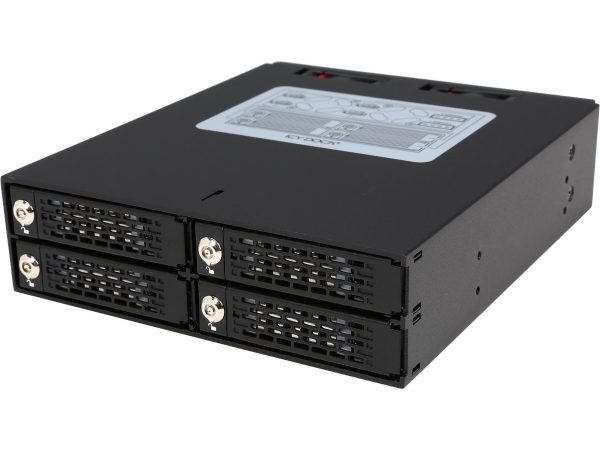 4x 2.5" SSD/HD in 1x 5.25" Bay SATA Hot-Swap Backplane Cage - ToughArmors 4BAY+LOCK