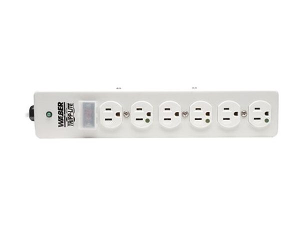Surge Protector with Right-Angle Hospital-Grade Plug and Receptacles