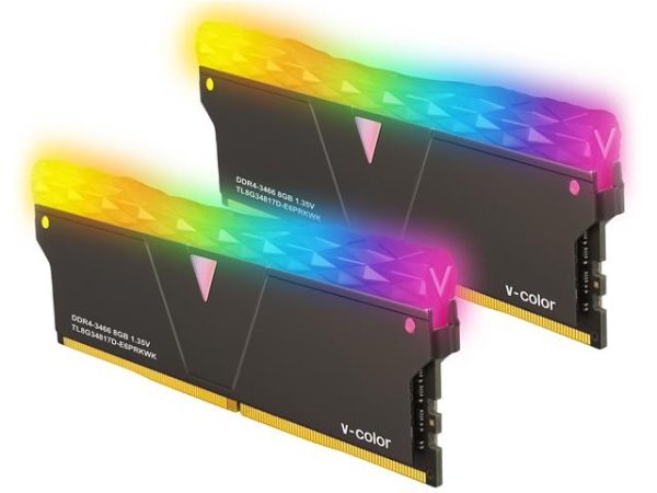 v-Color Prism Pro DDR4 32GB (2 x 16GB) 3600MHz (PC4-28800) CL18 RGB Gaming Desktop Ram Memory Module UDIMM Hynix IC Jet Black(TL1636818A-E6PRKWK) - 16GB (2 x 8GB),DDR4 3466 (PC4 27700),17,Black