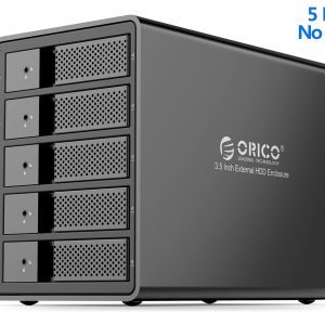 ORICO Tool-free USB 3.0 to SATA 5 Bay External 3.5-inch SATA SDD Hard Drive Enclosure with Safety Lock for Laptop PC Mac OS [Without RAID Function] -9558U3