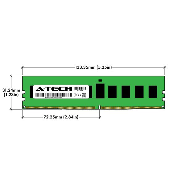 A-Tech 128GB (8x16GB) 2Rx8 PC4-19200R DDR4 2400 MHz ECC RDIMM Registered DIMM 288-Pin Dual Rank x8 Server & Workstation RAM Memory Upgrade Kit