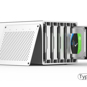 ORICO 2 Bay Hard Drive Enclosure 3.5inch Type-C to SATA Aluminum Alloy External HDD/SSD Storage Drive Enclosure Screw Installation Data Safe Protection for Enterprise Backup Up to 40TB - WS200C3 - USB Type C,Without RAID,5 Bay WS500C3